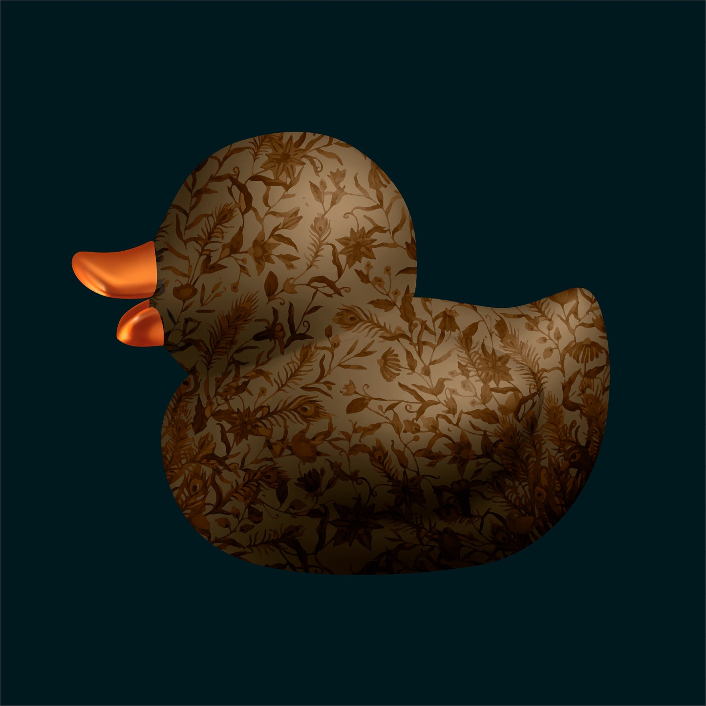 BB. Duck - Luxe Flora, Brown-Navy