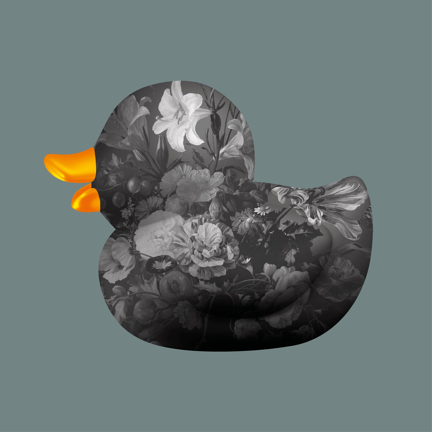 BB. Duck - Flower IIII, Grey Cadet