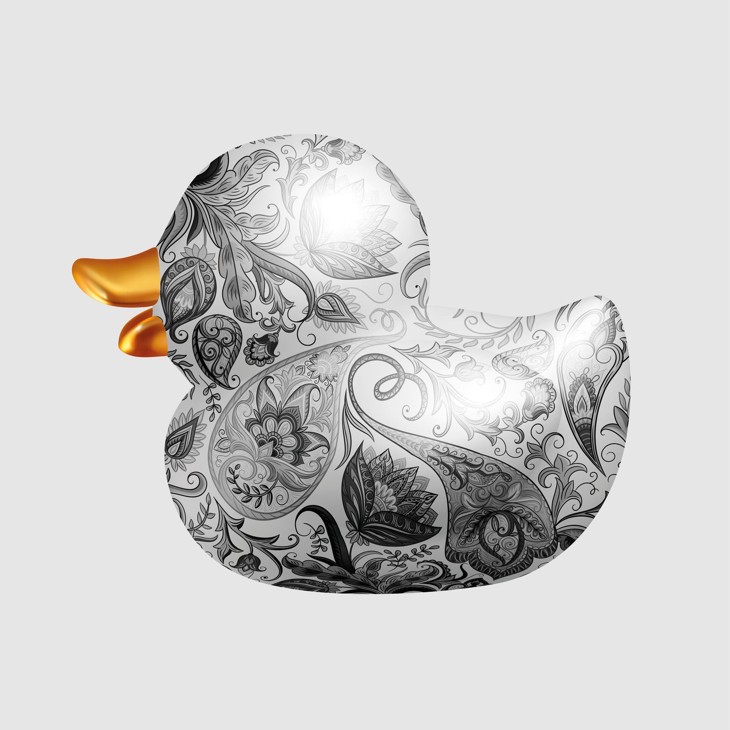 BB. Duck - Paisley, Greyscale 1.1