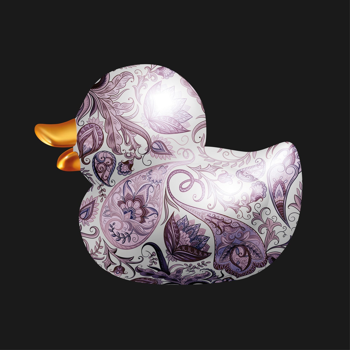 BB. Duck - Paisley, Purple Black