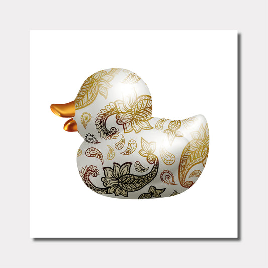 BB. Duck - Paisley, Gold White