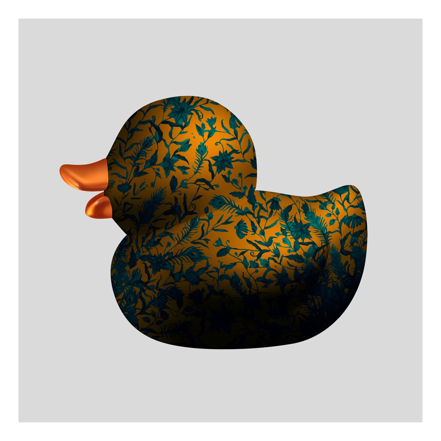BB. Duck - Flower v2, Golden/Grey