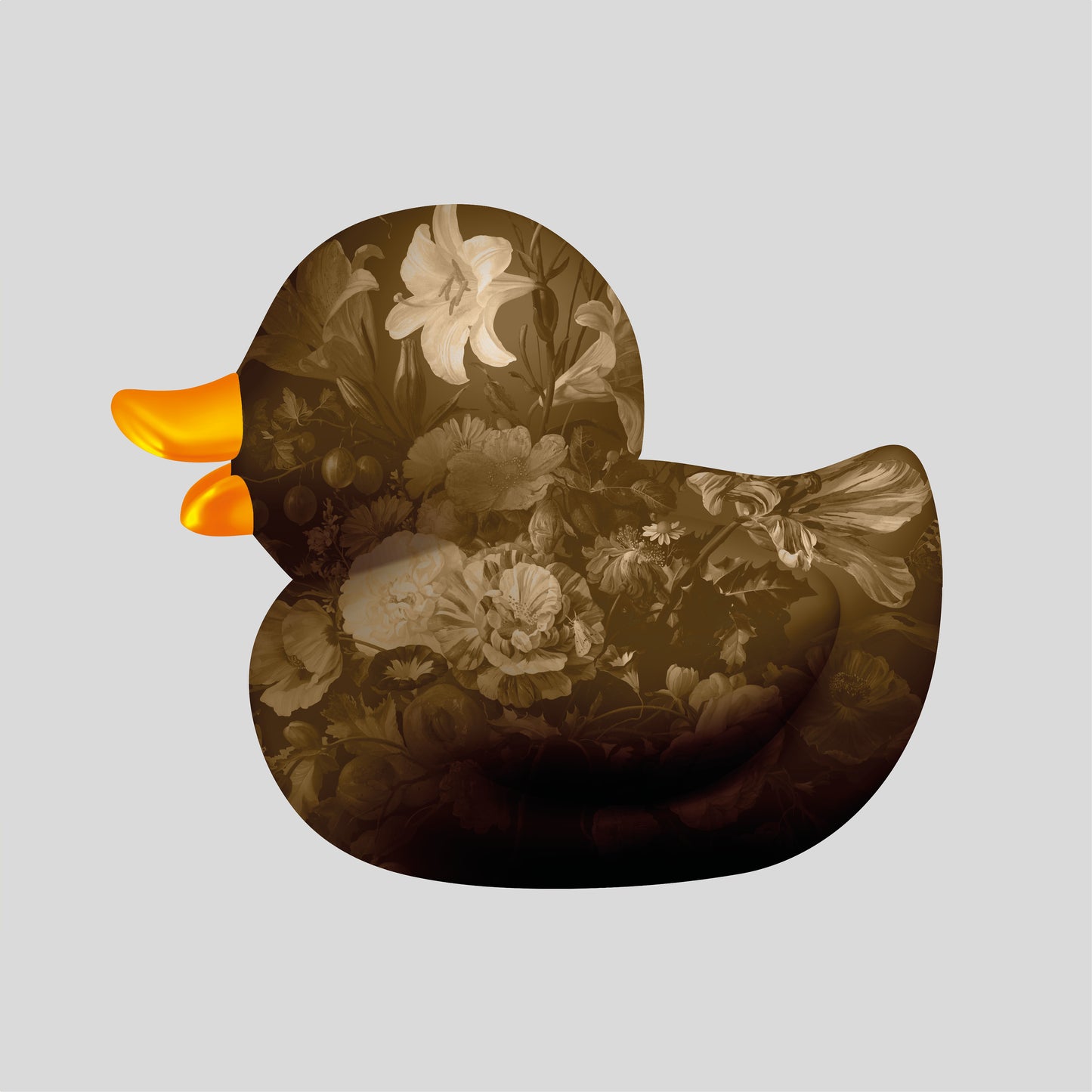 BB. Duck - Flower IIII, Brown Grey
