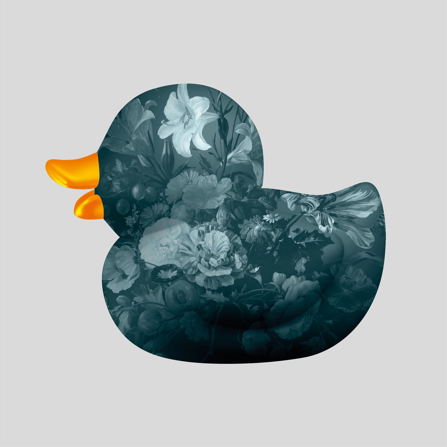 BB. Duck - Flower IIII, Ocean Grey