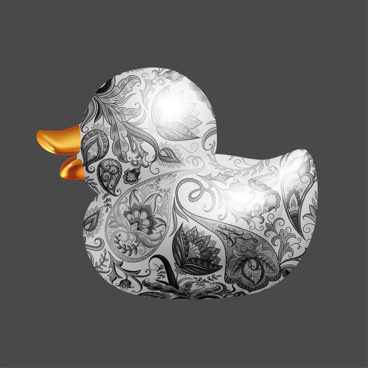 BB. Duck - Paisley, Greyscale 3.1