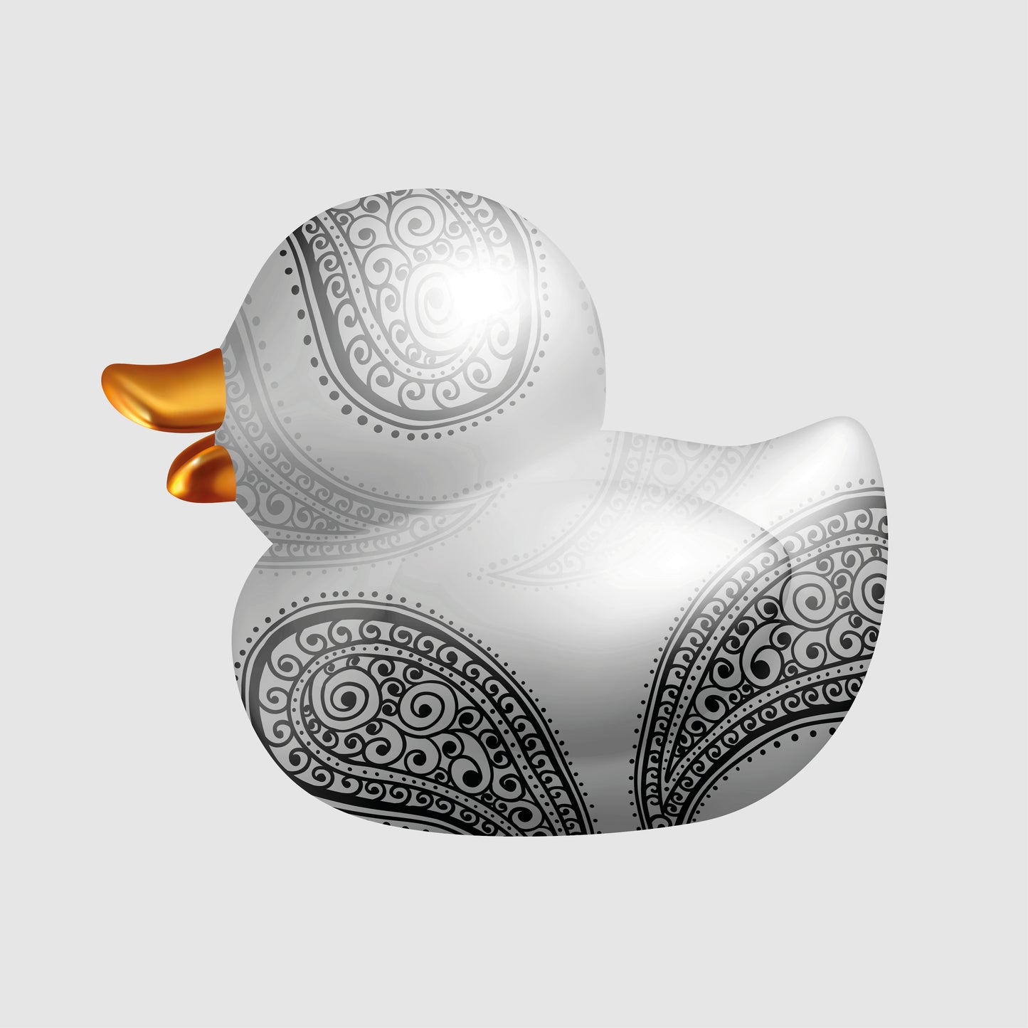 BB. Duck - Paisley, Greyscale 1.2
