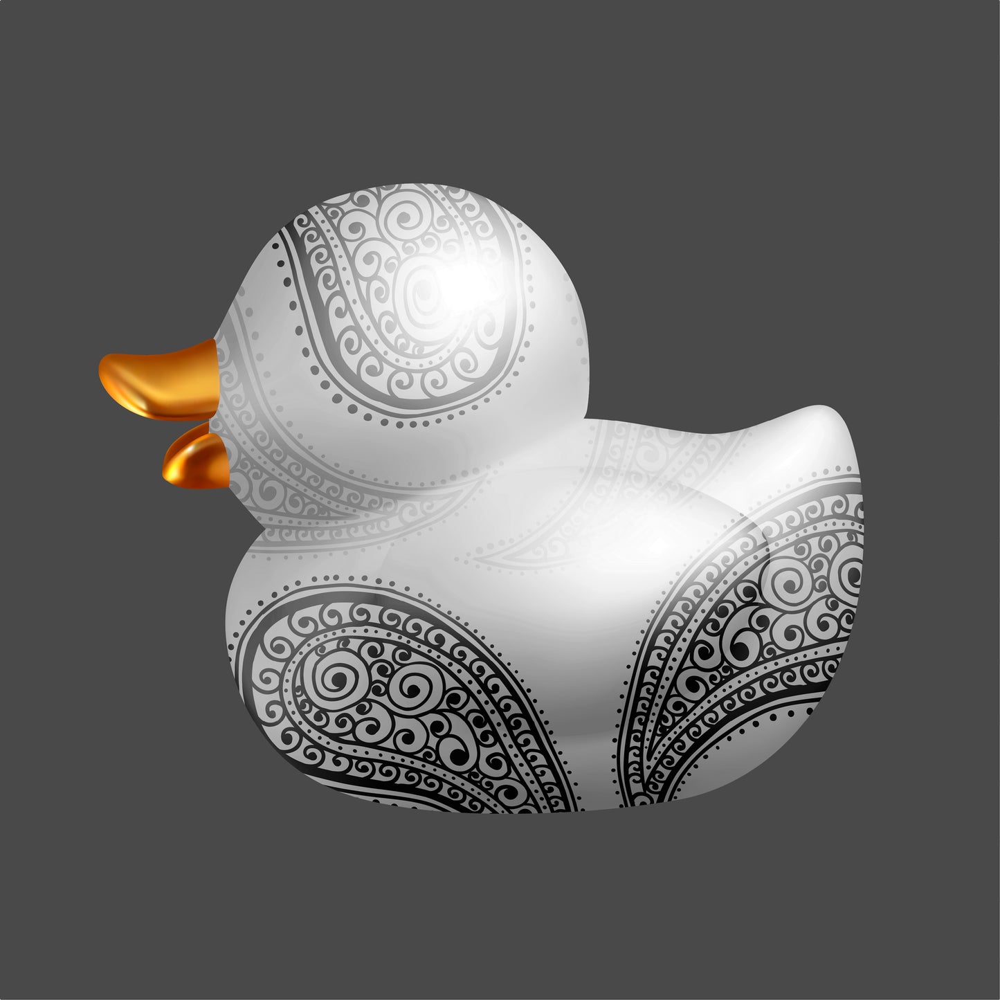BB. Duck - Paisley, Greyscale 3.2